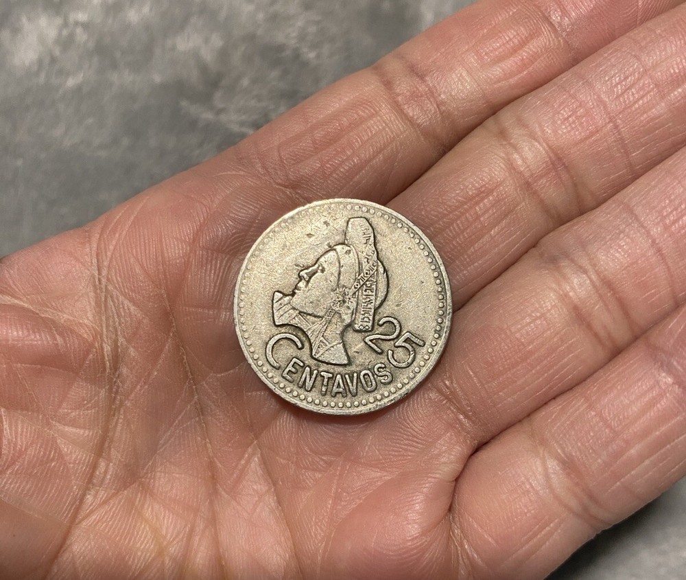 1992 Guatemala 25 Centavos Coin