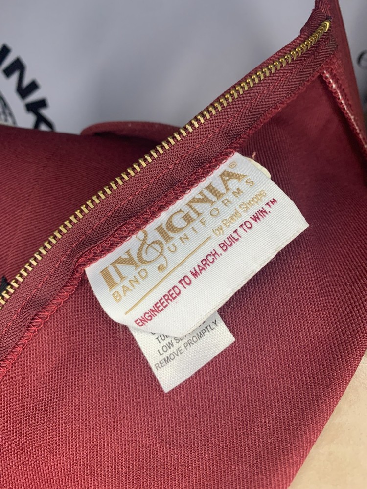 Maroon, White & Black Marching Band Jacket Size 36 Regular - Authentic