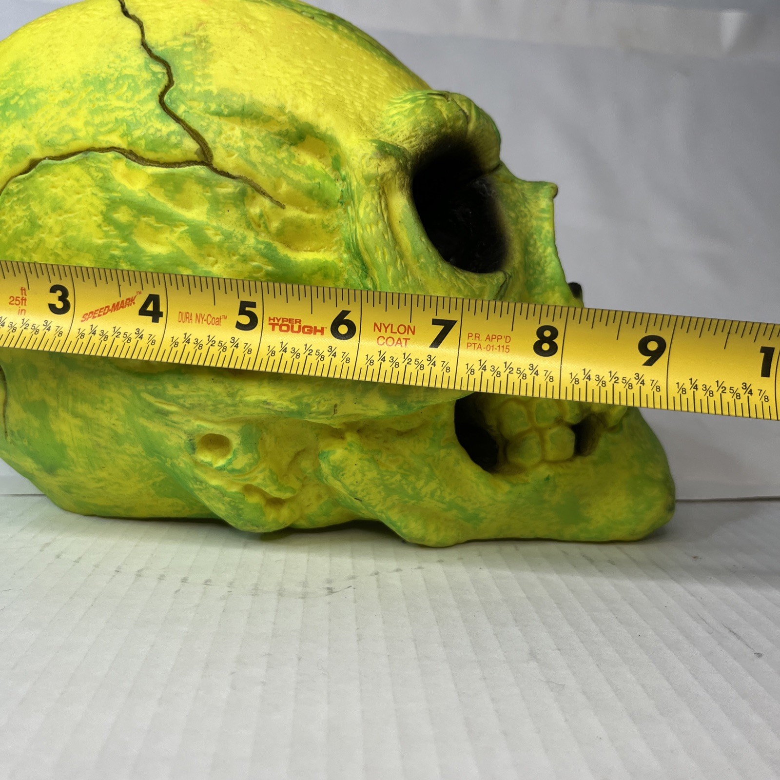 Rare Vintage Easter Unlimited Foam Skull Heads Halloween Prop Neon Green Yellow