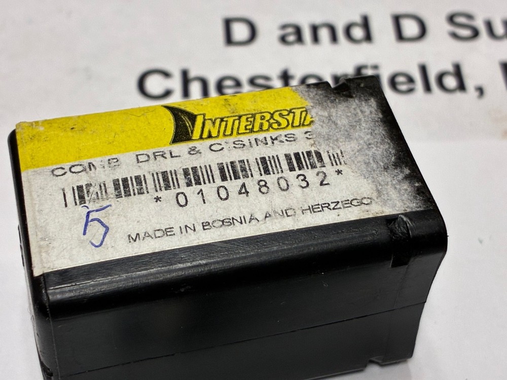 Qty 5, Interstate #3, Cobalt Combo Drill & Countersinks, Plain, 2" OAL, Bright