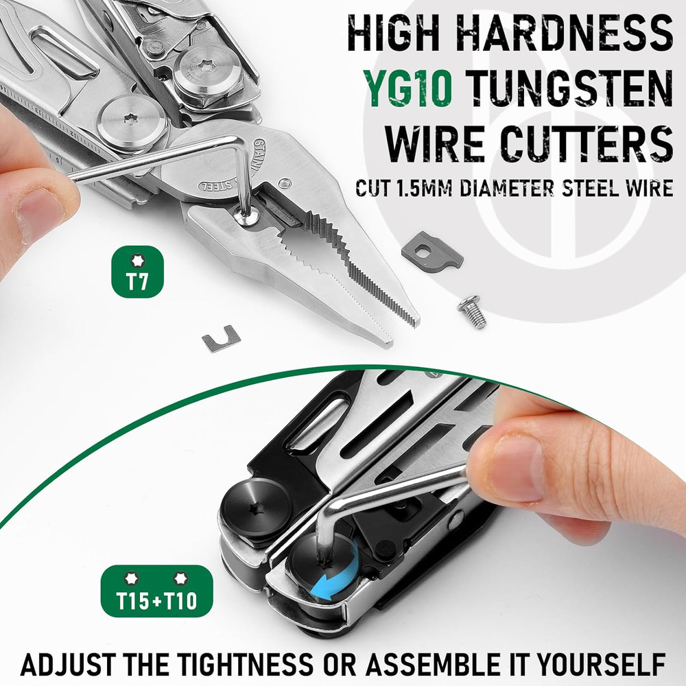 Multitool Pliers Spare Parts Kit, Replaceable Wire Cutter, Screwdriver & Window