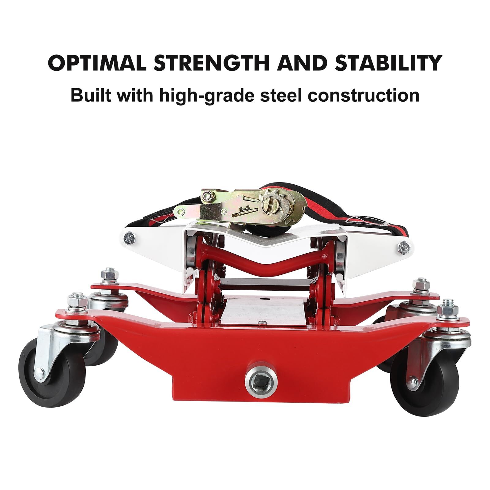 ✅450 Lbs Capacity Low Profile Transmission Jack W/Safety Straps 7-23" Lift Range