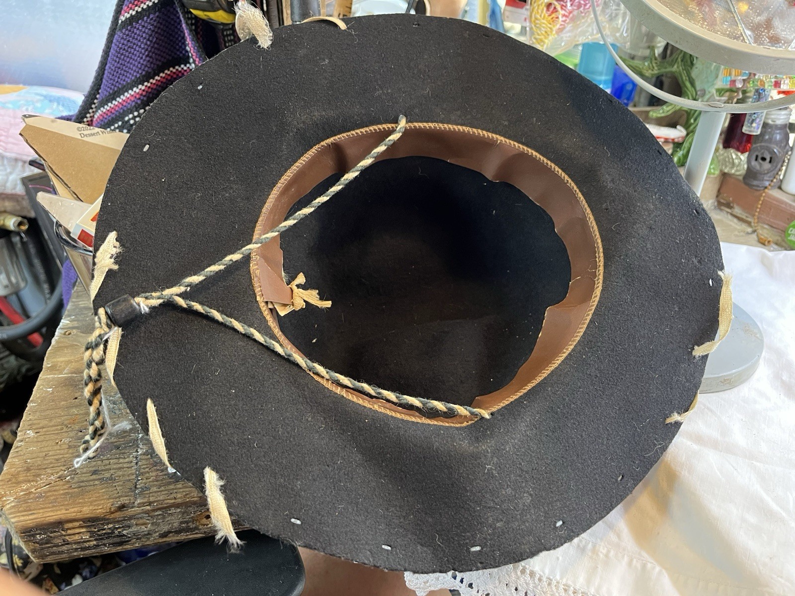 Vintage 1950’s Cowboy Hat Size 7, Cap Gun, (Works), And Holster.