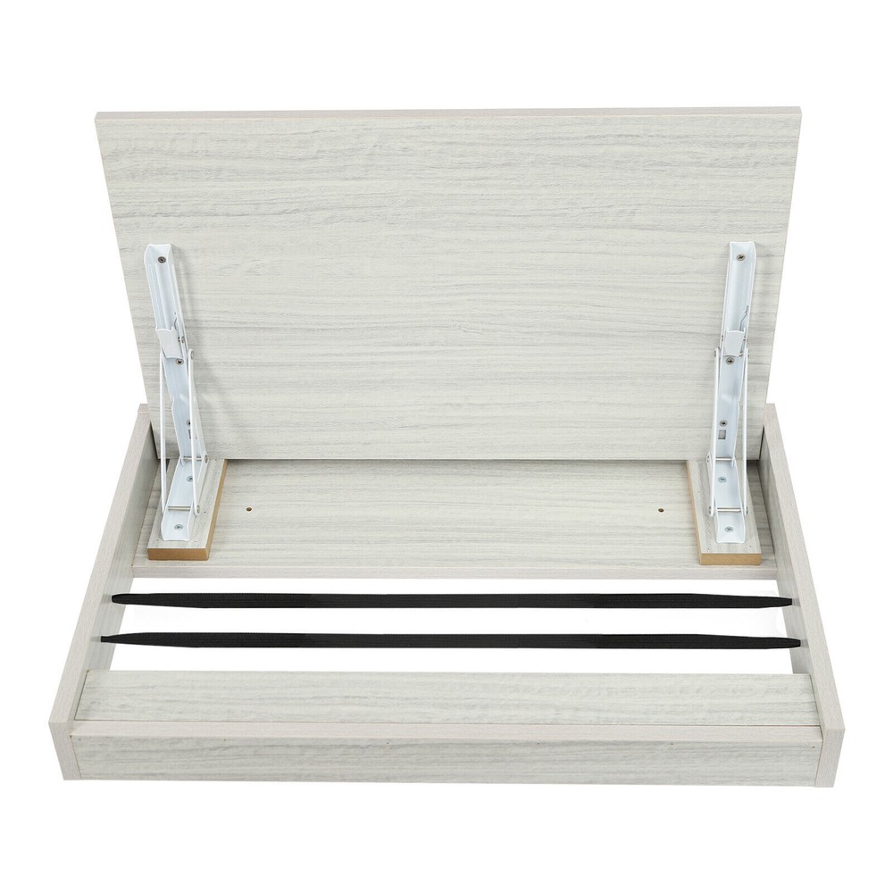 Folding Wall Table, Light Gray Fold Down Table Wall Mounted For Workbench, Home