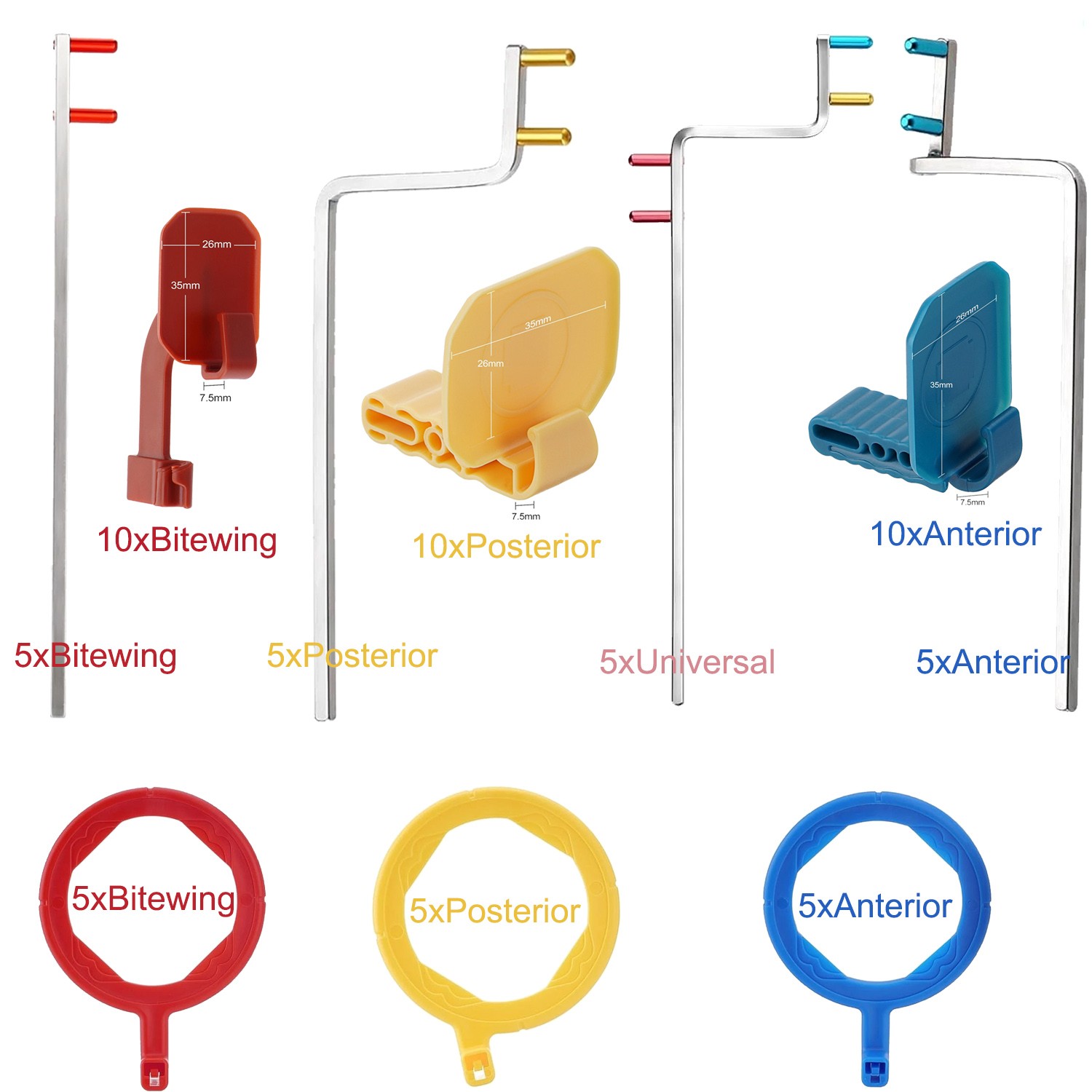 Autoclavable Universal Digital Sensor Holder Bite Block X-Ray Aiming Ring Arms