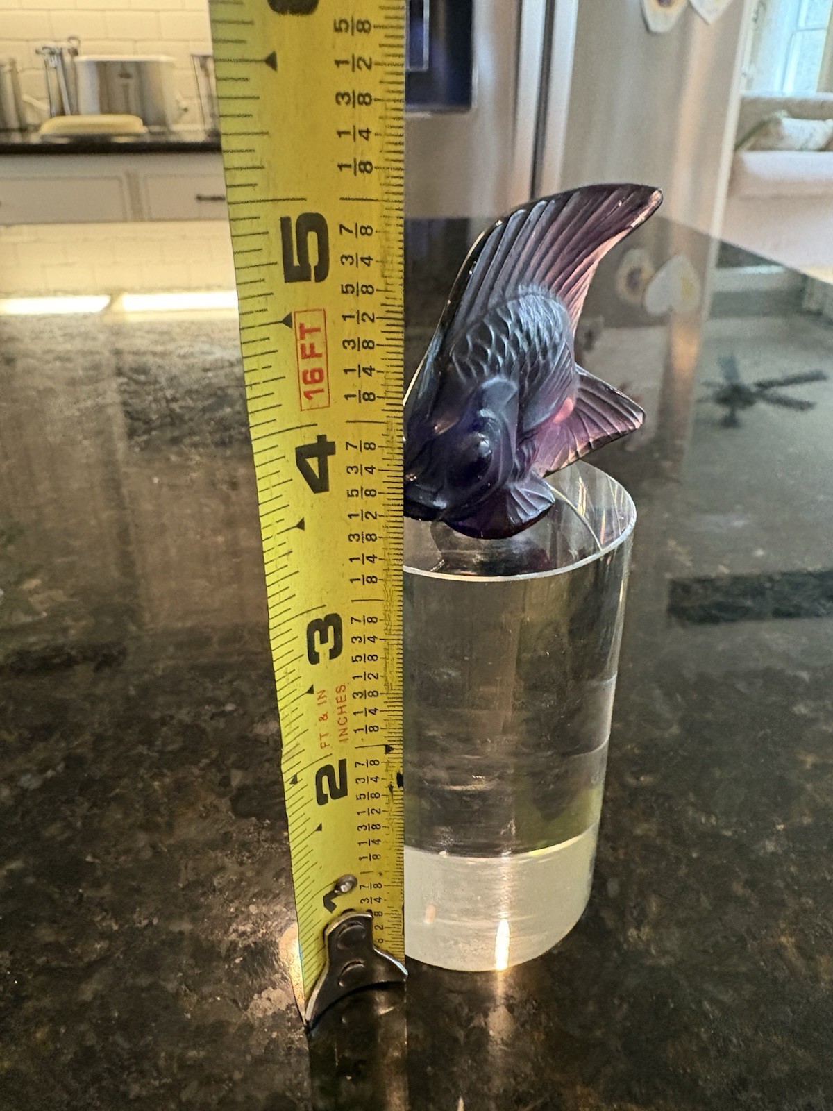 LaliqueTurquoise Lustre Fish Crystal With Pedestal (unattached)