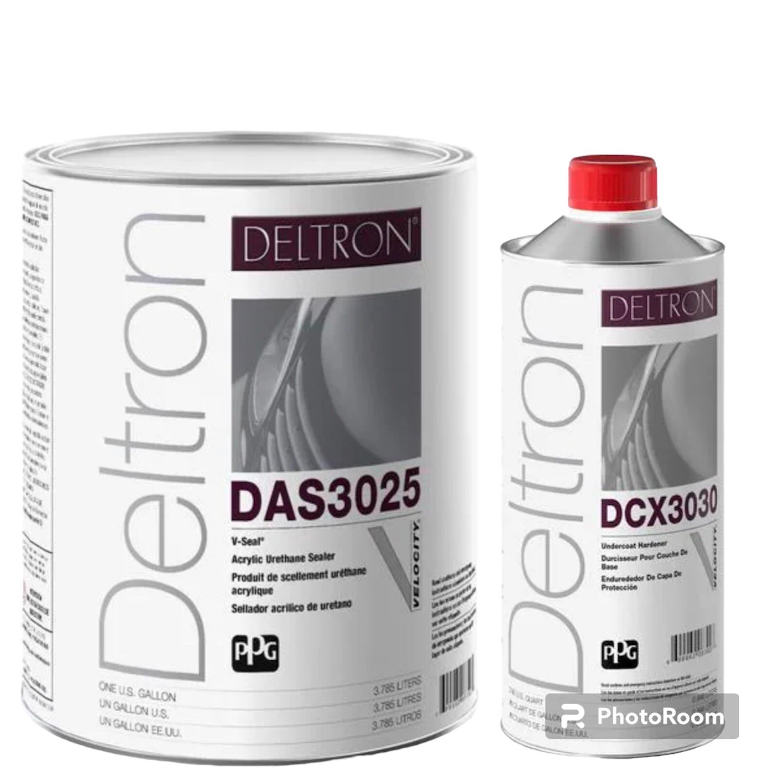 DAS3025 Deltron PPG Acrylic Urethane Sealer Silver Gal And DCX3030 Hardener Qt