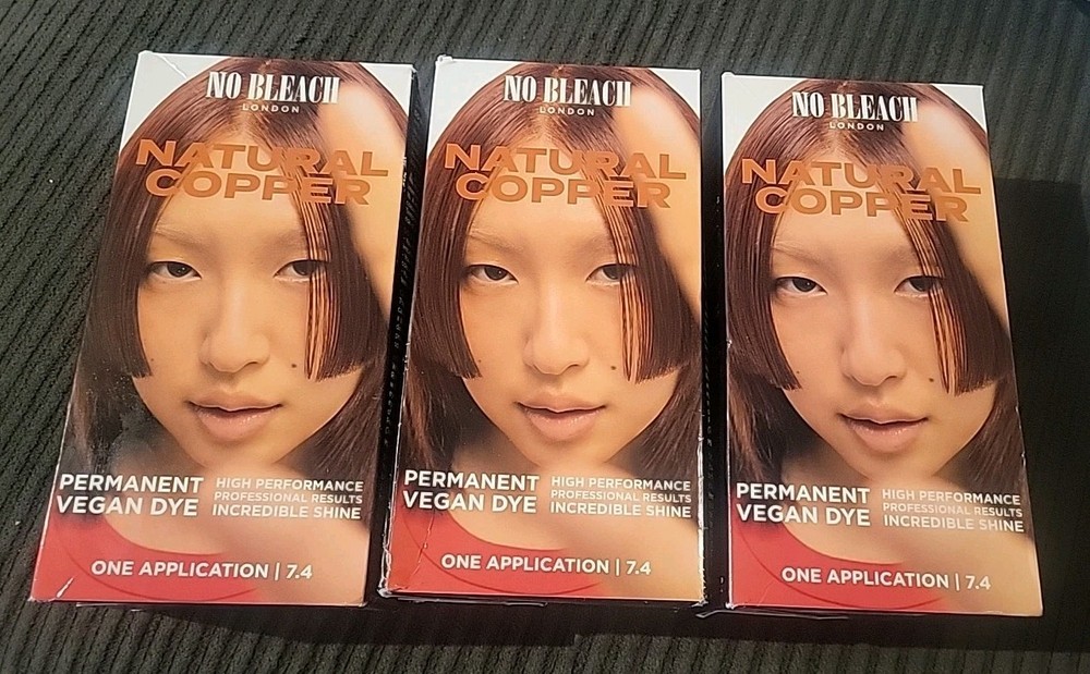 (3) No Bleach Natural Copper Permanent Vegan Dye