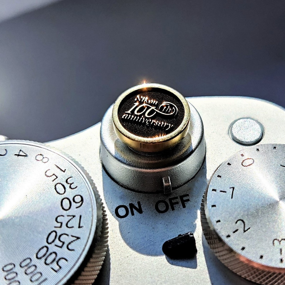 Nikon Camera Soft Release Button - 100 Anniversary gold strew shutter button