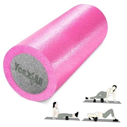 High-Density EPP Round Back Roller Pink/Grey Single - Two-Layer Foam Roller