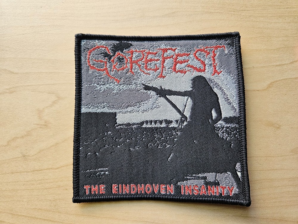 GOREFEST, THE EINDHOVEN INSANITY, SEW ON BLACK BORDER WOVEN PATCH