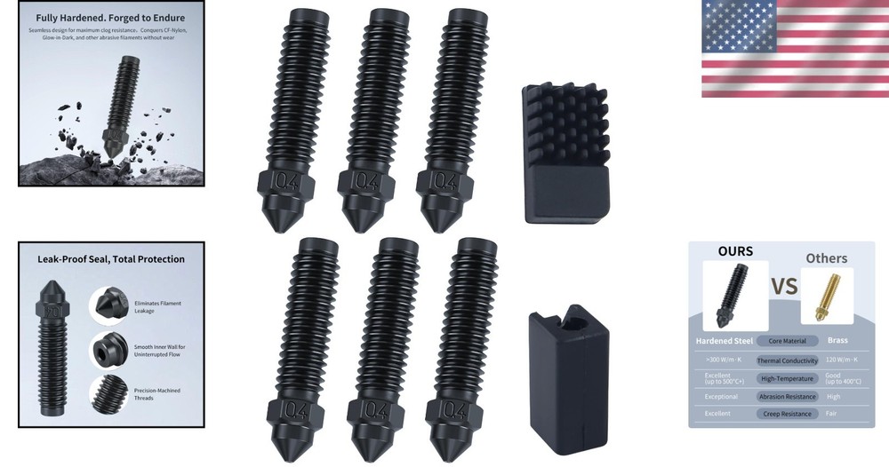 Precision 6PCS Nozzle Kit for Elegoo Centauri 3D Printers - High Flow & Durable