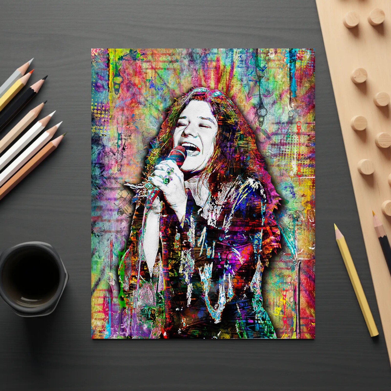 JANIS JOPLIN HIPPIE 16x20in Poster Janis Joplin Tribute Print Free Shipping US