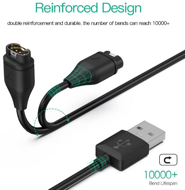 Compatible for Garmin Watch Charger Cable (2 Pack)