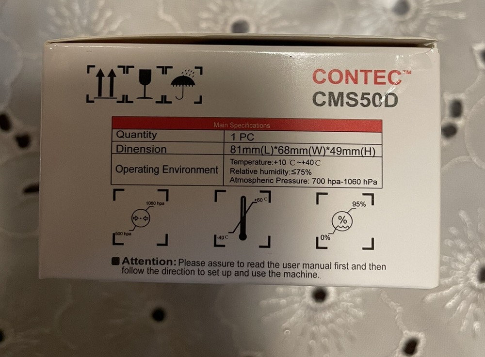 NIB CONTEC CMS50D Fingertip Pulse Oximeter Blood Oxygen Saturation