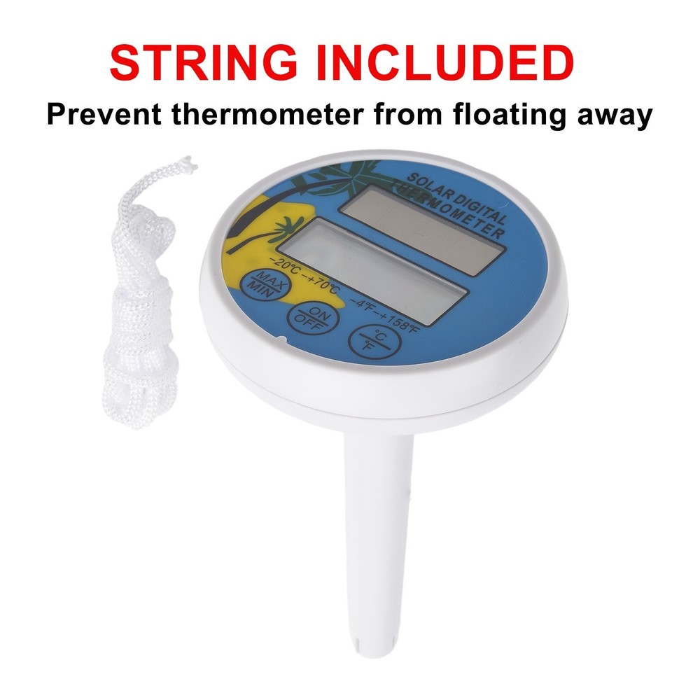 Digital Solar Powered Floating Pool Thermometer with Dual Scale Readings