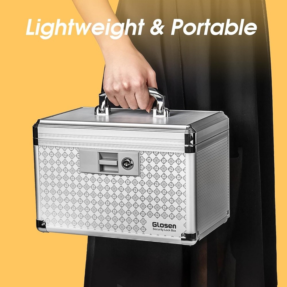 Stylish Grey Aluminum Lockable Storage Trunk – Key Lock, Perfect for Essentials