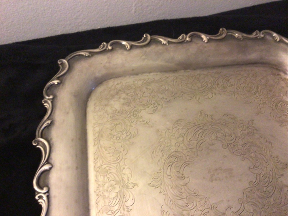 INTERNATIONAL SILVER IS WEBSTER WILCOX SQUARE "JOANNE" SERVING TRAY 25th 7228