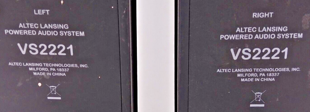ALTEC LANSING VS2221 POWERED AUDIO SYSTEM LEFT RIGHT SPEAKERS ONLY