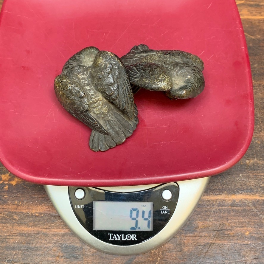 2 Lot Antique Vienna Austrian Cold Painted Bronze Pigeon Bird Figurine Preening