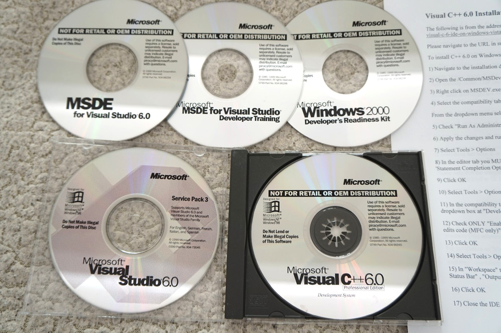 Microsoft Visual C++ 6.0 Professional C 6 PRO Edition for Windows + SP3 #2