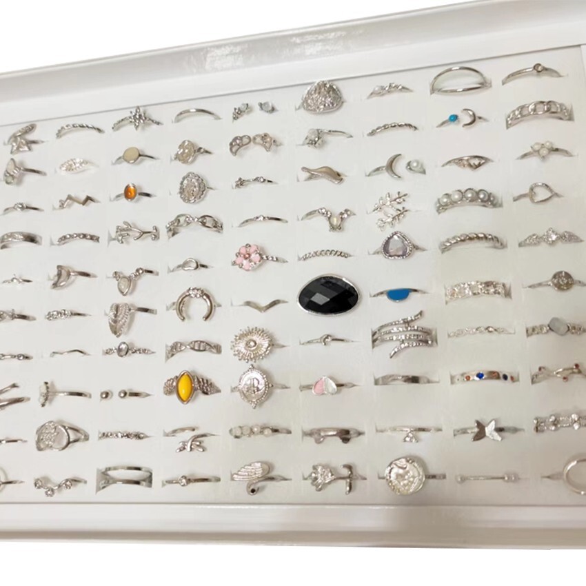 Bulk Lots 50 Antique Silver Bohemia Vintage Rings Mix Women Stone Retro Charms