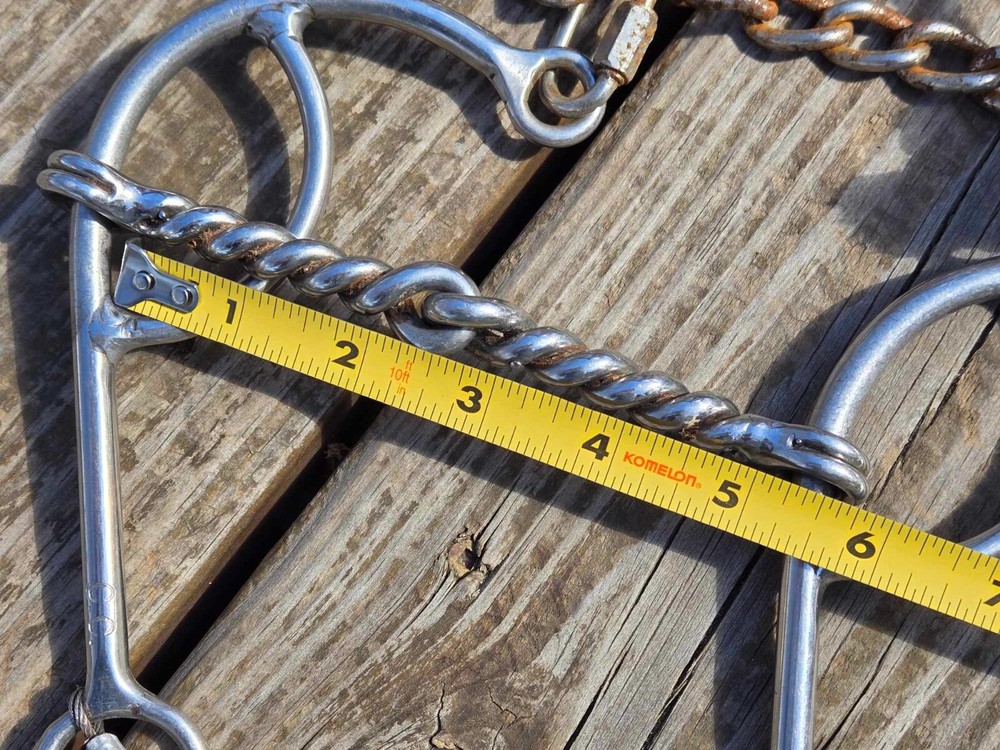 CC MAKER MARKED Size 5" Twisted Gag Rope Nose Western Combination Bit Hack Combo