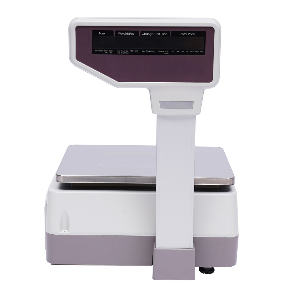 Commercial Digital Food Price Computing Scale 66lbs with Dual Label Printer Fast