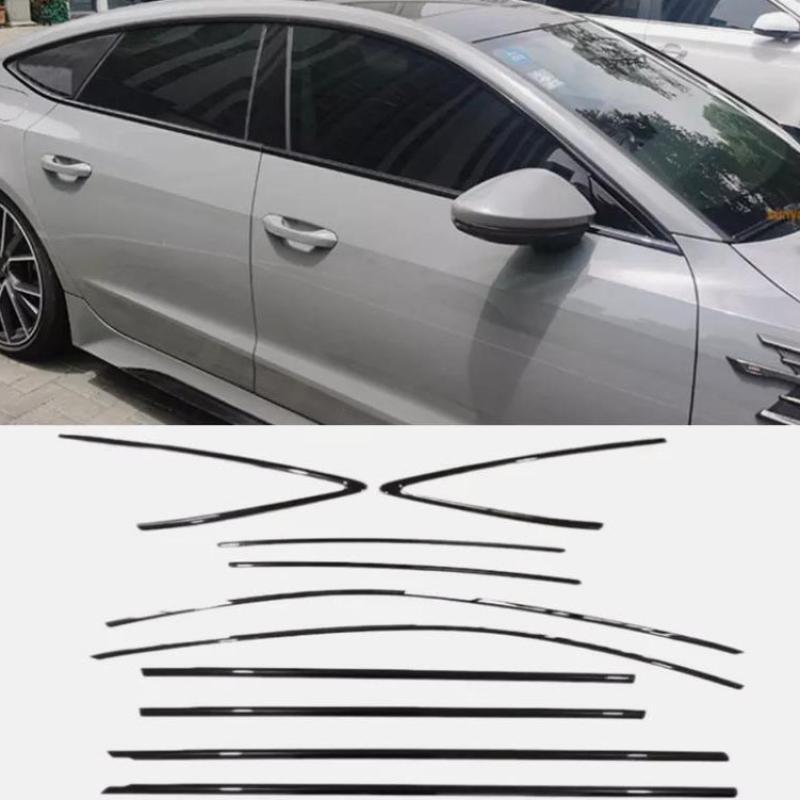 For AUDI A7 S7 2012- 2018 Stainless Window Molding Strips Trim Accessory Blk