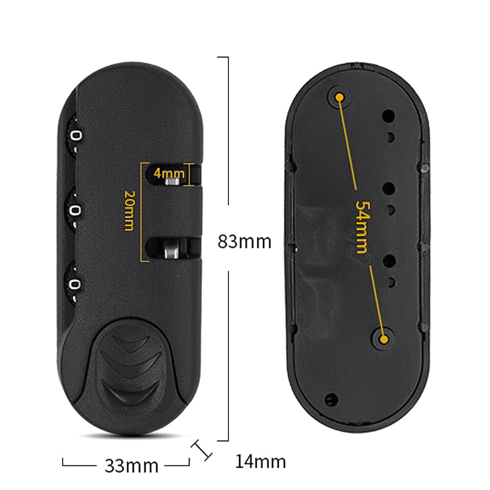 3-Digit Combination Padlock Accessories for Luggage Suitcase Bag Iron Code Lock/