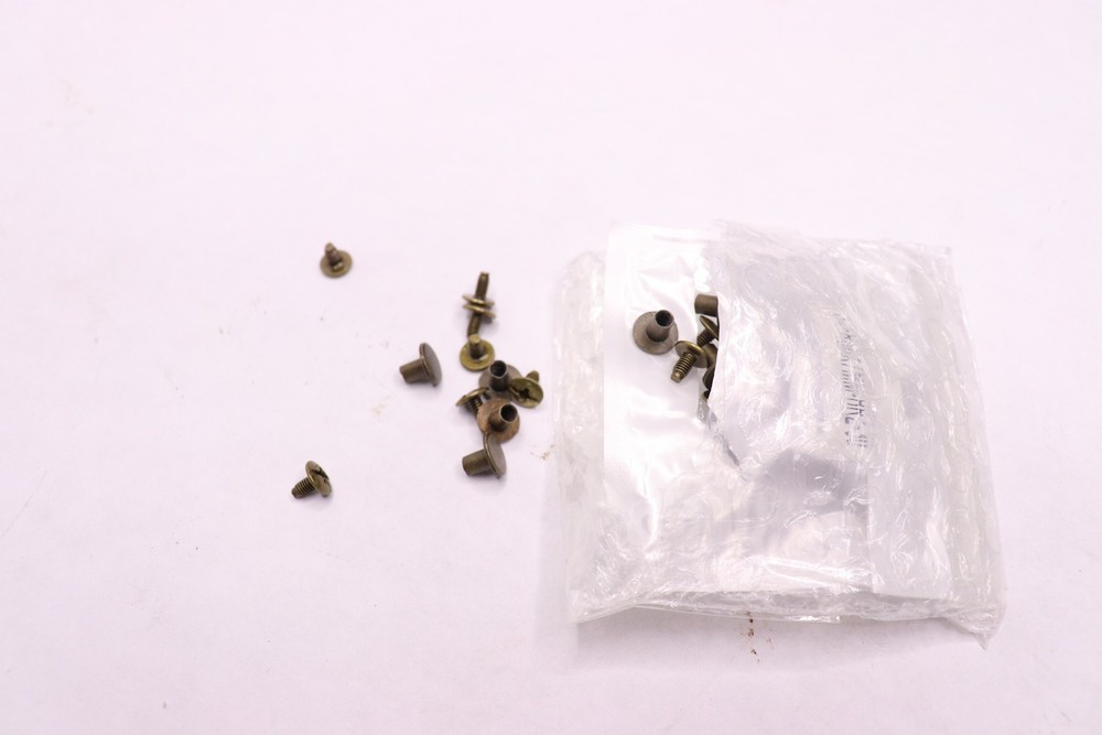 (30-Pk) Rubyca Flat Leather Rivets Chicago Binding Screws Assortment Kit 8mm