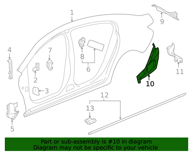 Genuine GM Driver Side Body Side Outer Panel Extension 22744561
