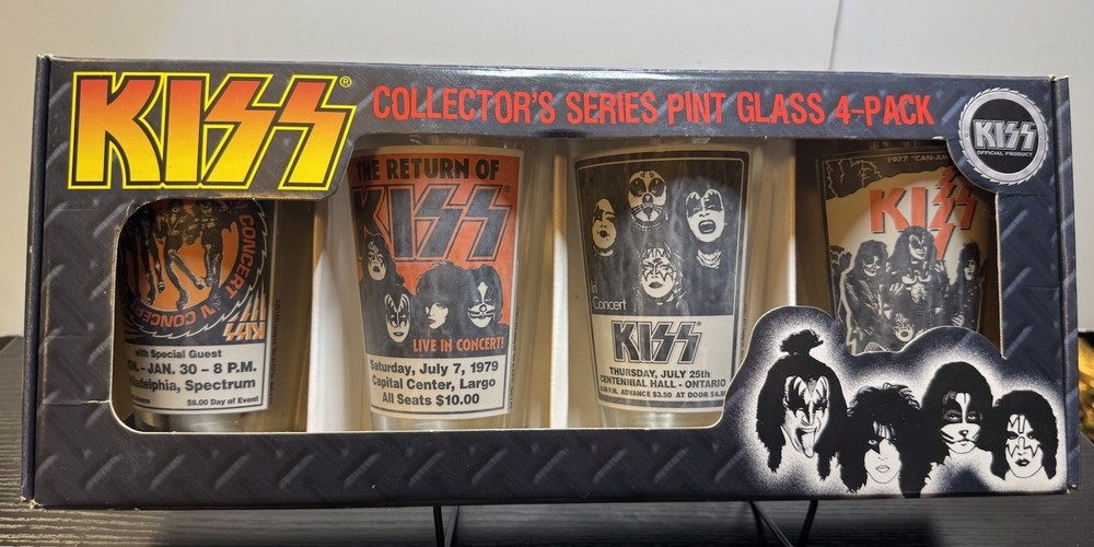 KISS - Collector’s Series Pint Glass 4 Pack - 2011 - USED W/ Original Packaging