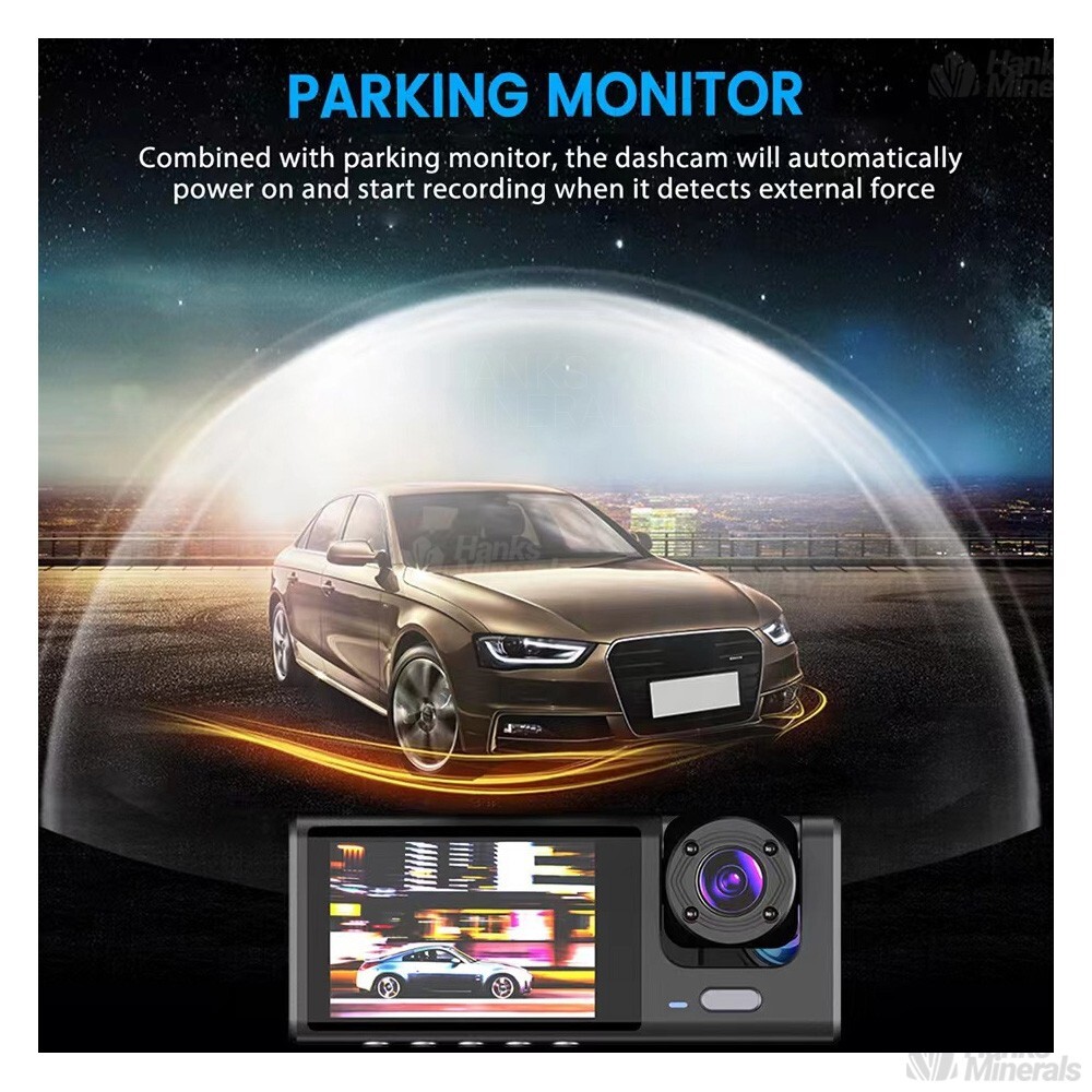 Dash Cam Car HD 1080P Front/Rear/Inside Dual Lens Video Recorder Camera G-Sensor