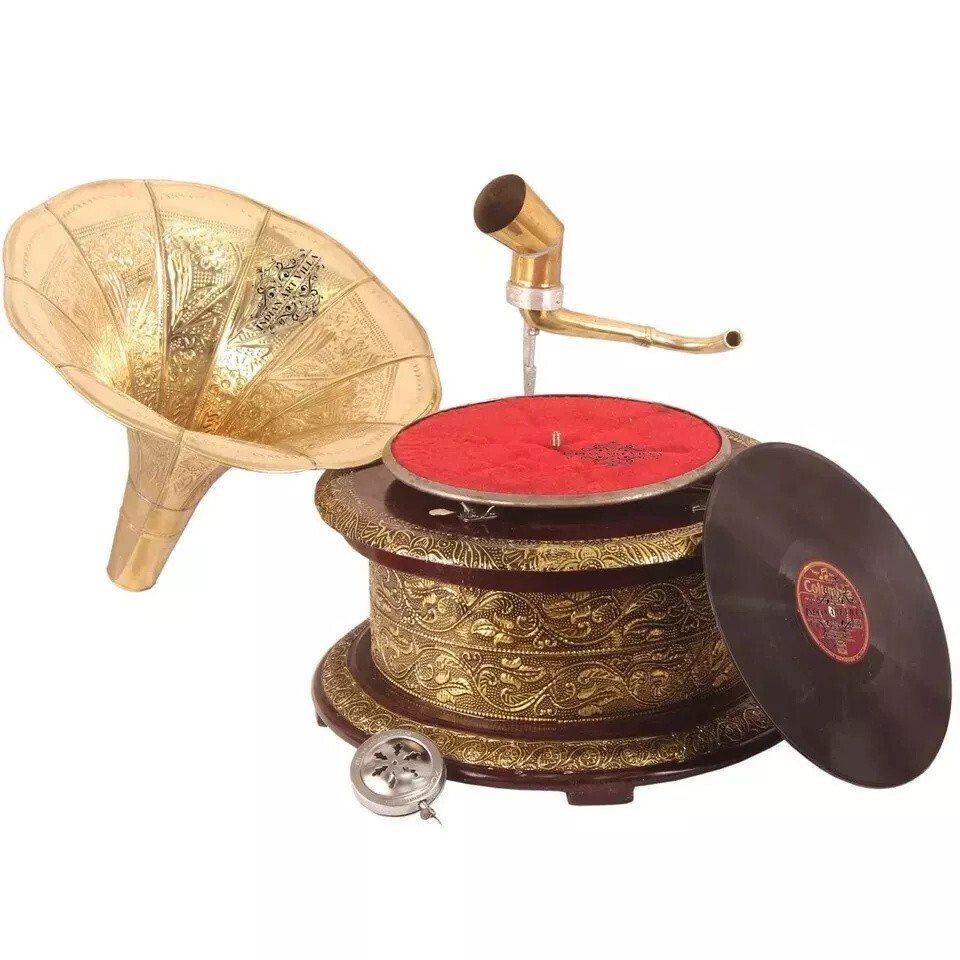 Antique Gramophone, Fully Functional Working Phonograph, win-up record player