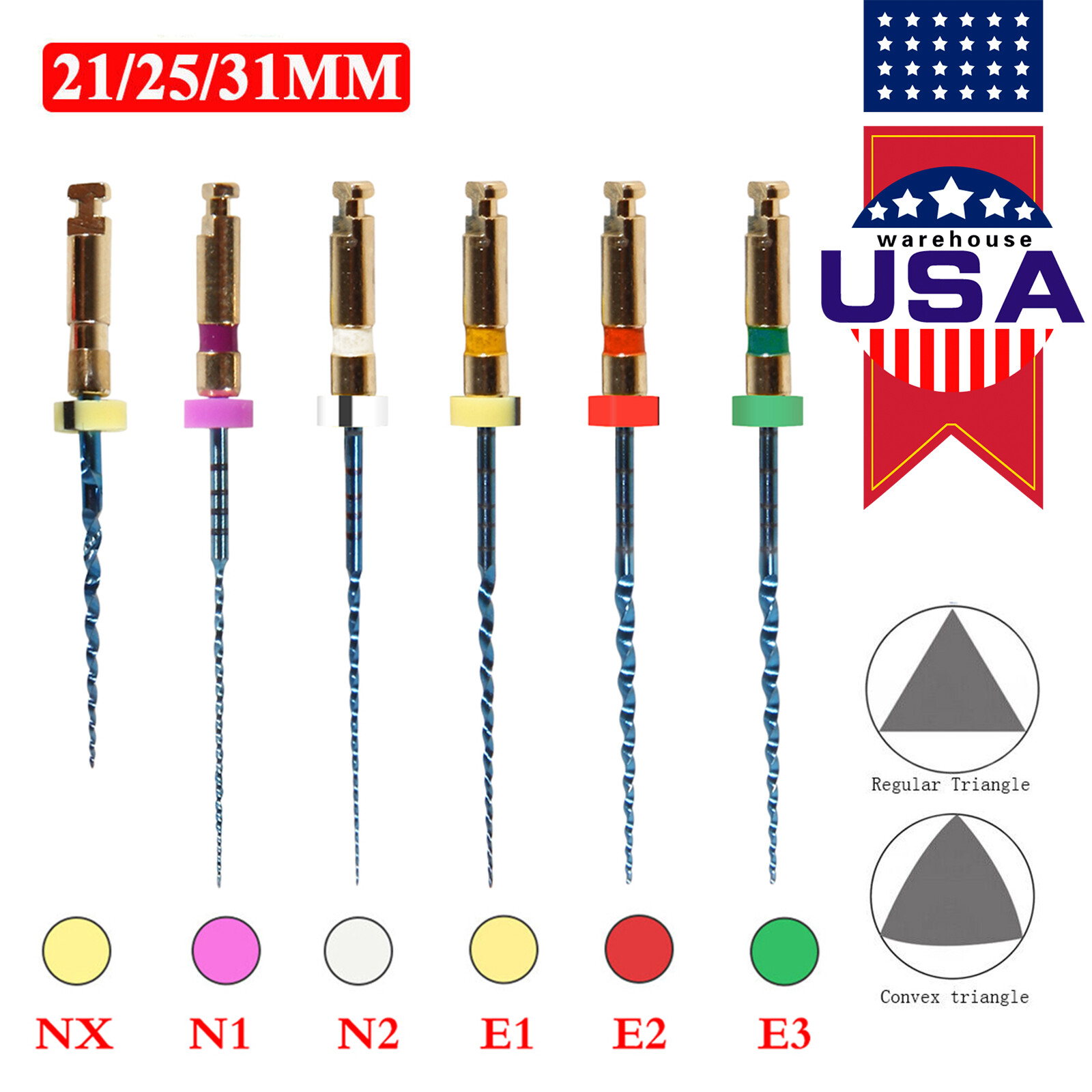 USA Dental NiTi Super Files Rotary Endodontic Endo Motor Root Canal 21/25/31MM