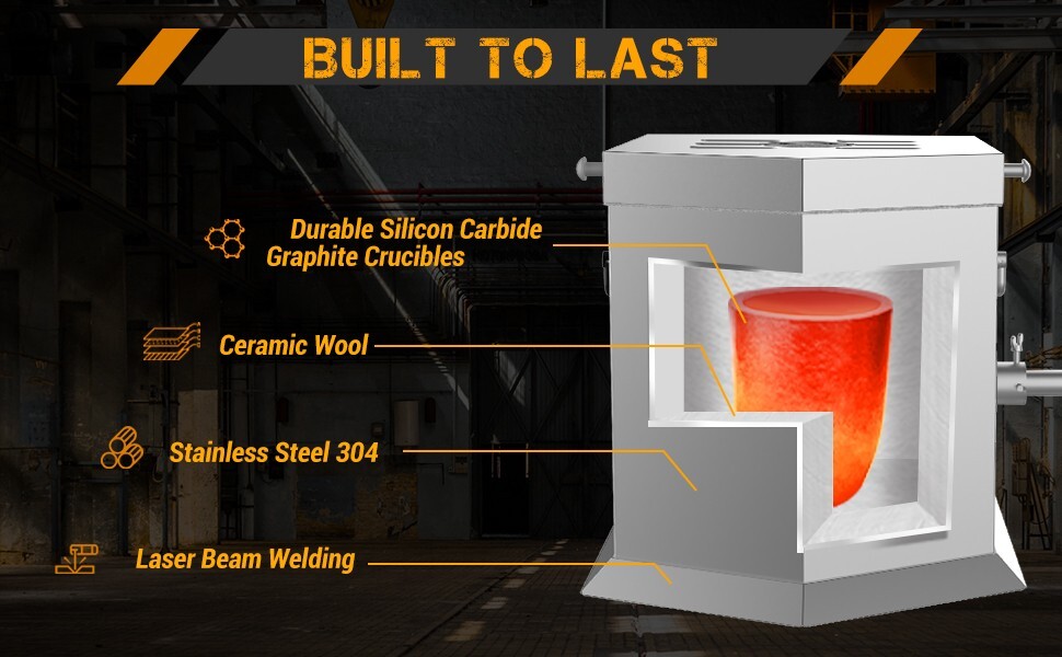 CANALHOUT 9KG/19.5lbs Propane Melting Furnace Kit with Two Tongs and Crucible