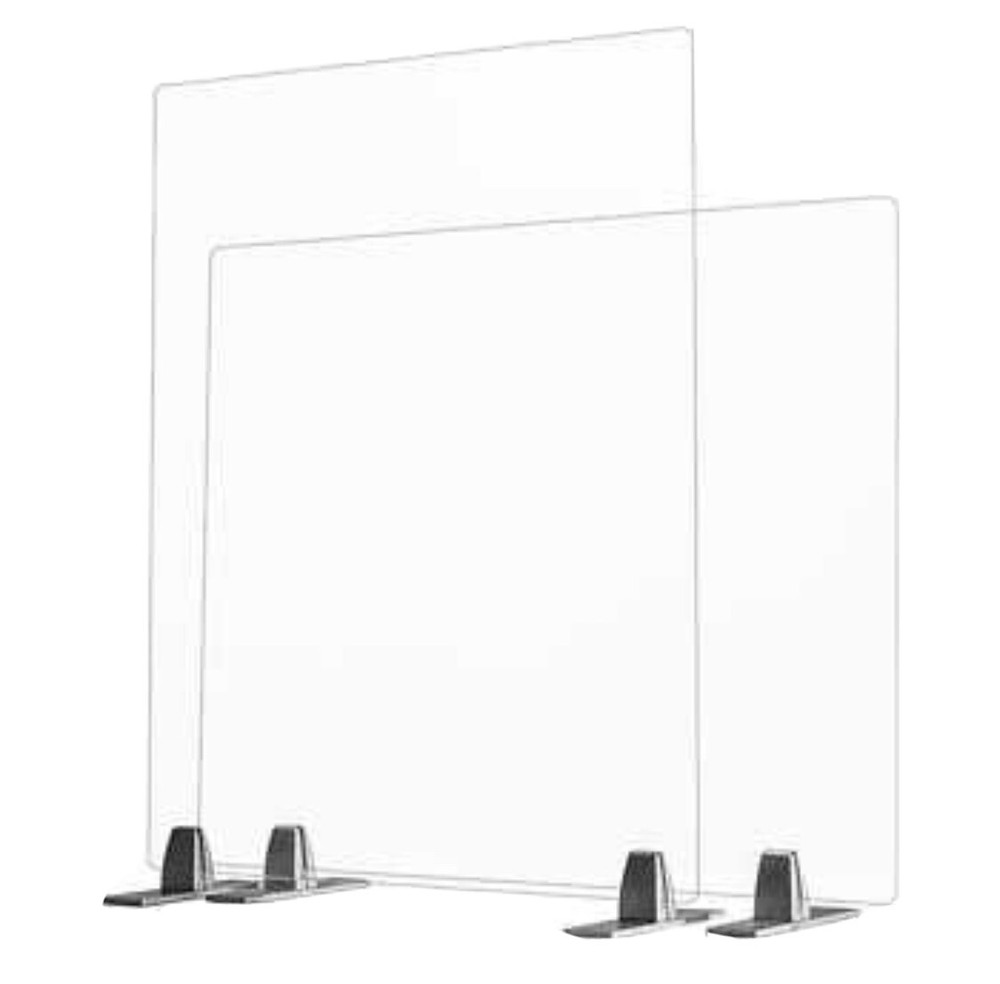 Sneeze Guard Tabletop Freestanding Desk Shield 30" Clear