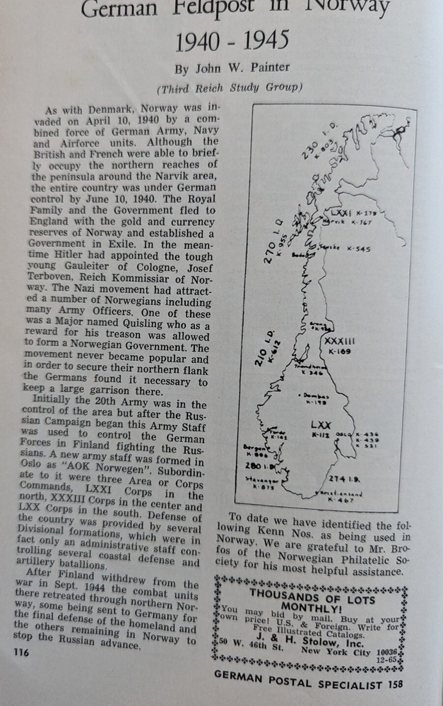 German Postal Specialist Mar 1966 Concentration Camp Mail Fieldpost In Norway