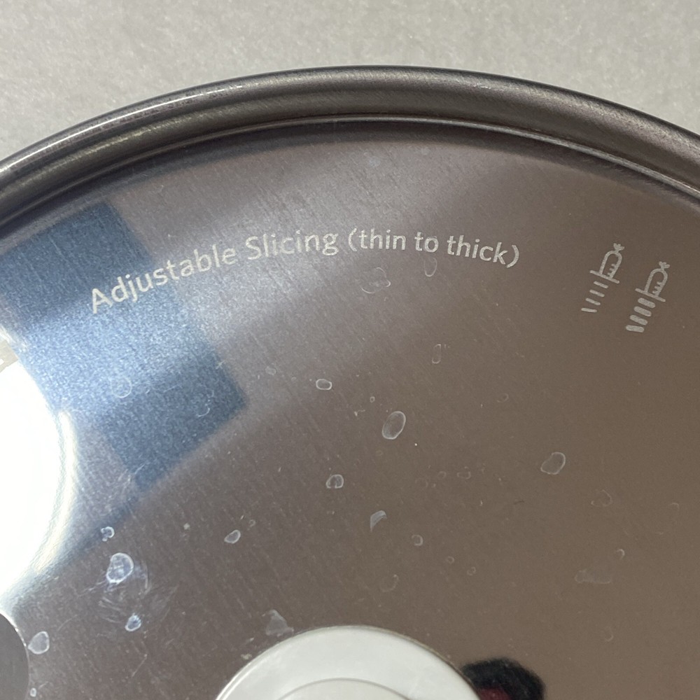 KitchenAid Food Processor Parts Adjustable Slicing Disk Thin to Thick Stainless