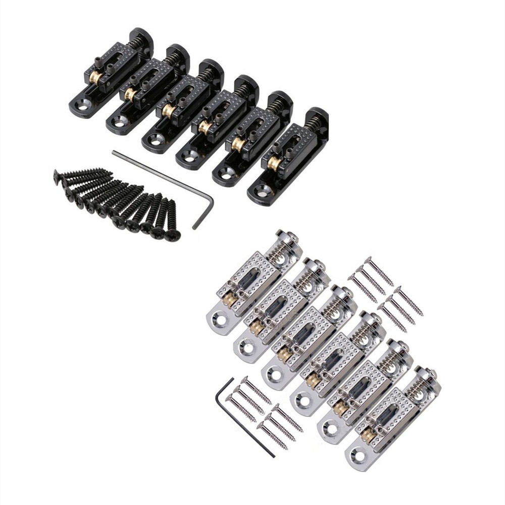 6Pcs 3-8 String Guitar Cigar Box Banjo Single Roller Guitar String Bridge Set