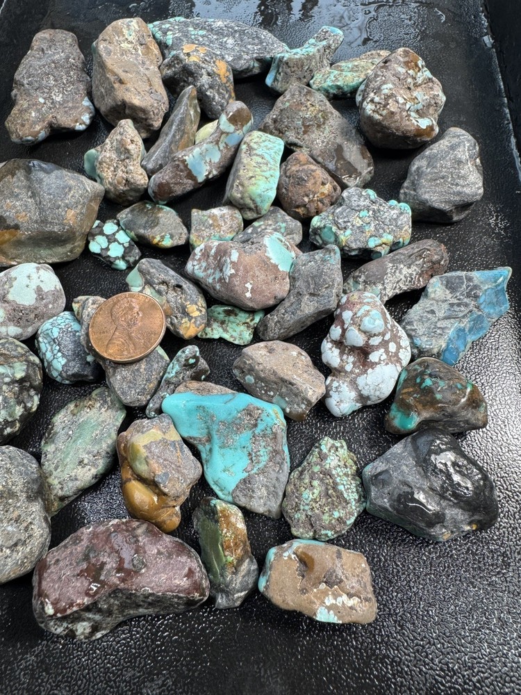 One Pound stabilized Turquoise small nuggets assorted mine free shipping