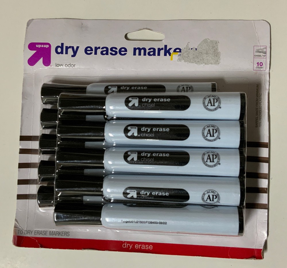 🧷 Dry Erase Markers - Chisel Tip - Black - 10 count 🆕