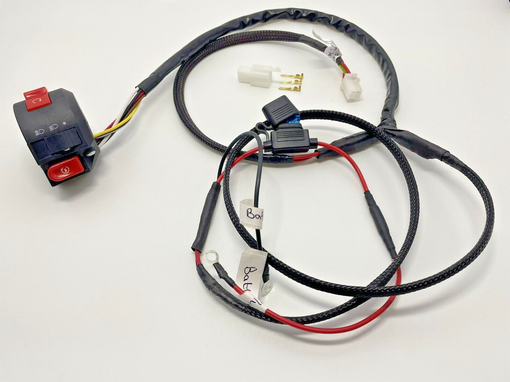 headlight wiring kit high / low beam / off handlebar switch motorcycle universal