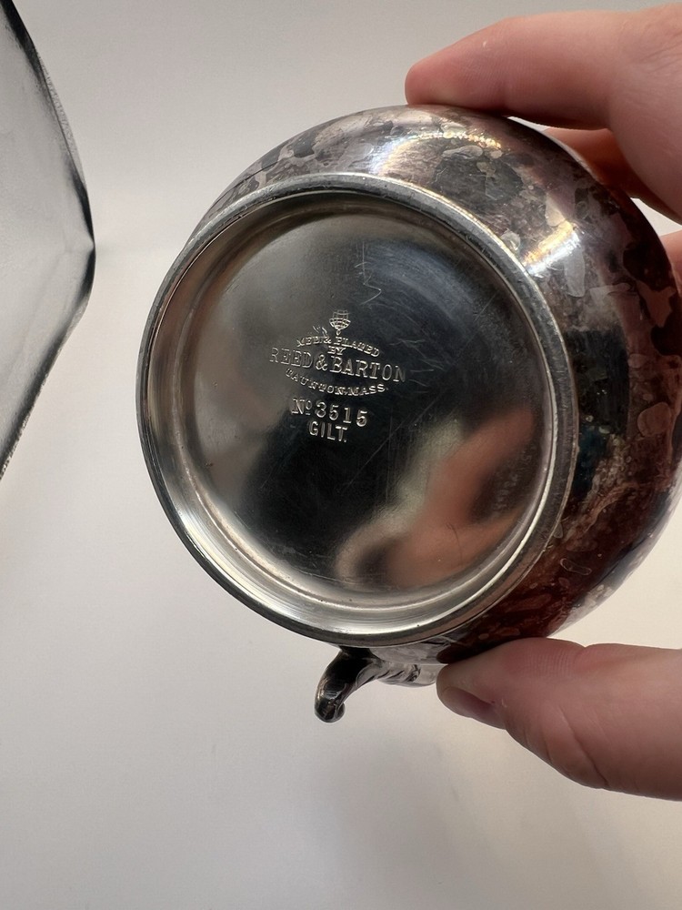 Reed And Barton Silver Plated Small Pitcher Ornate Handle