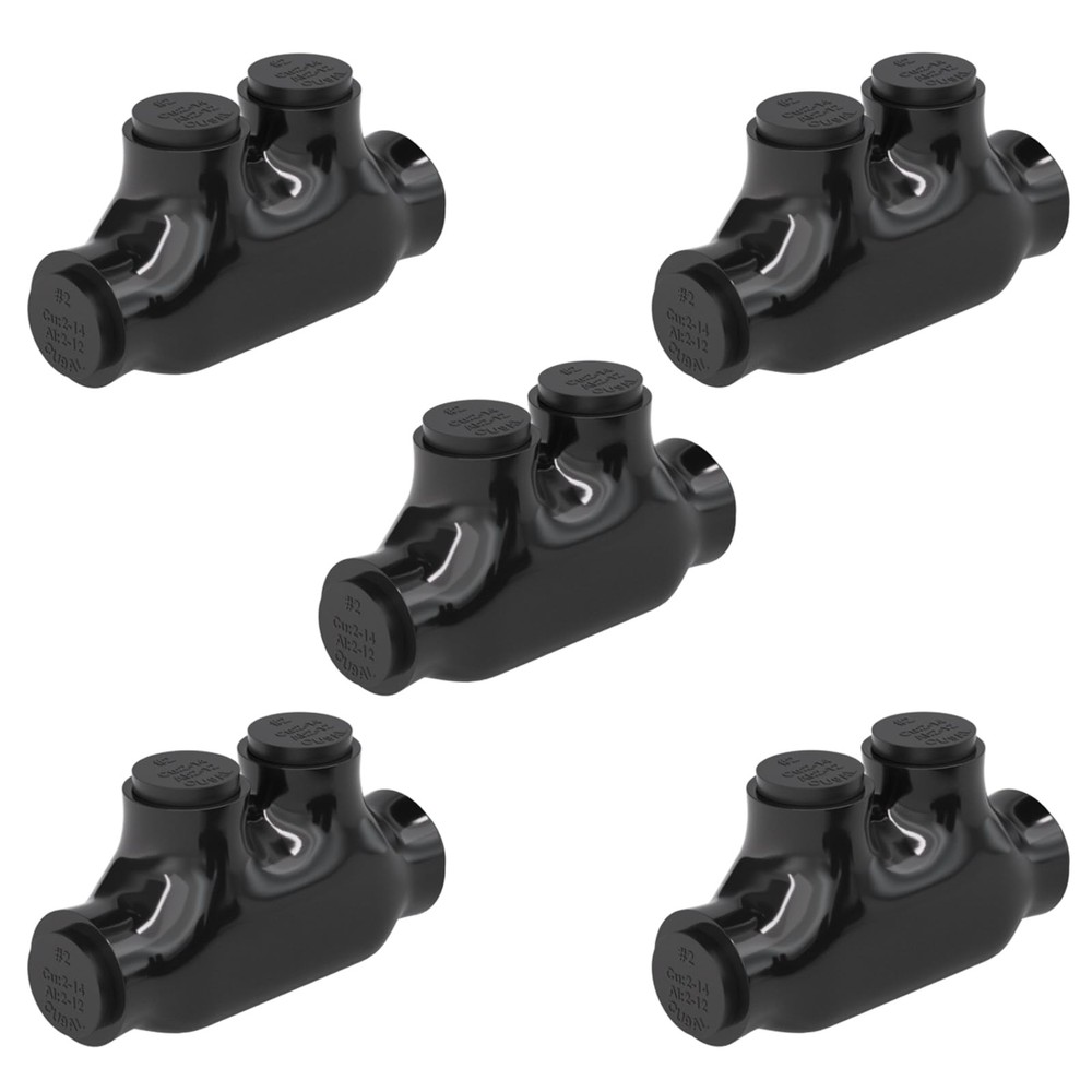 5PCS 2 Port Insulated Wire Connector, Inline Splice, Multi Tap Cable Connecto...