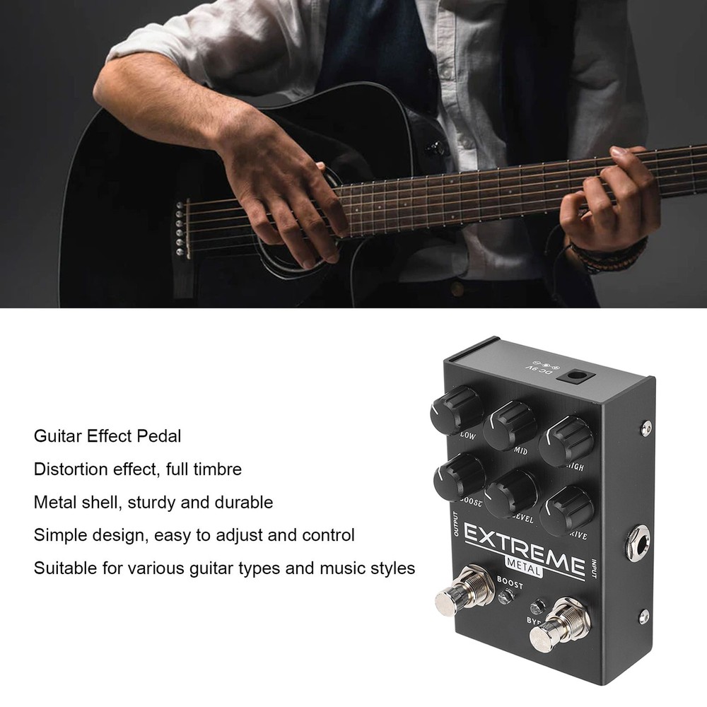 Guitar Distortion Effect Synthesizer Pedal Multiple Modes Adjustable Electric