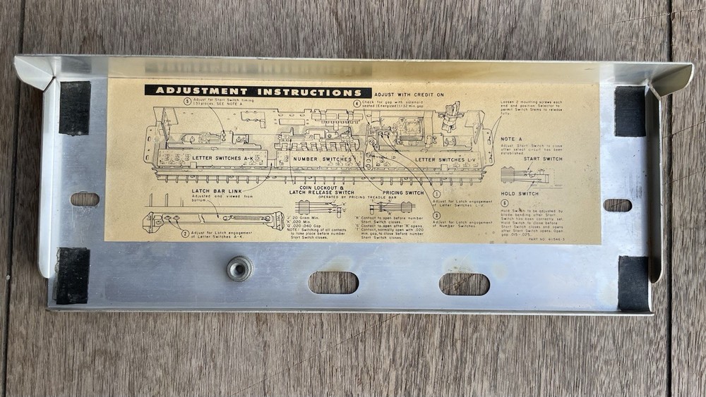 Seeburg LPC1 LPC480 Tormat Electrical Selector Cover