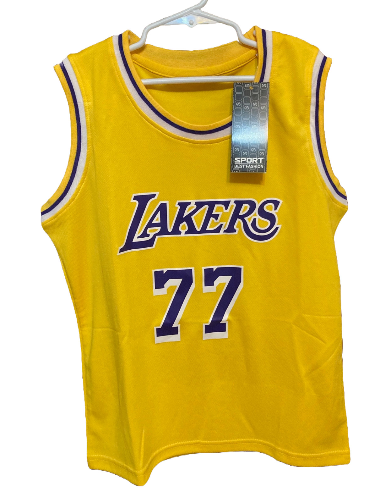 Luka Dončić #77 Lakers Kids Basketball Practice Set Jersey Shorts