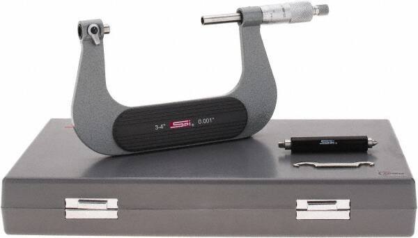 SPI 3 to 4" Range, Mechanical Screw Thread Micrometer Ratchet Stop Thimble, 0...
